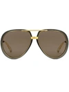 Gucci Oversized Aviator-frame Sunglasses In Grey And Brown
