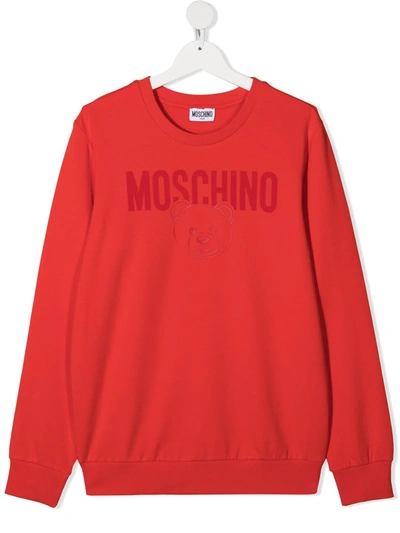 MOSCHINO TEEN LOGO-PRINT COTTON SWEATSHIRT 