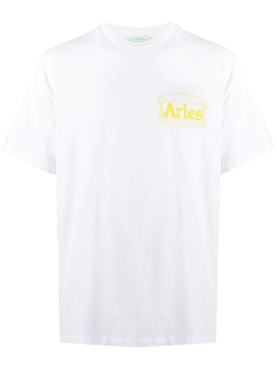 Aries Temple Logo-print T-shirt In White