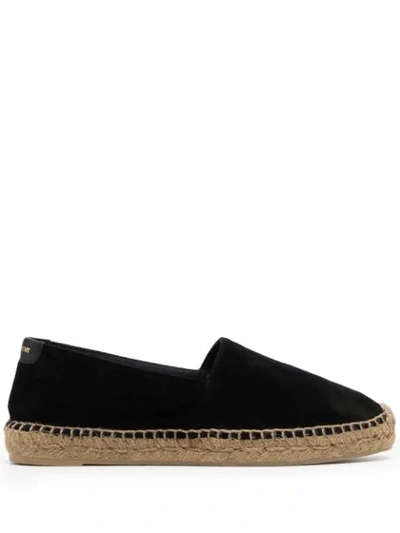 Saint Laurent Black Suede Espadrilles In 1000 Black/black