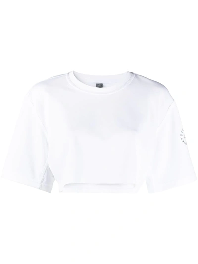 Adidas By Stella Mccartney Future Playground Cropped Active Tee In White