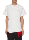 FENG CHEN WANG CONTRAST SEAM DECONSTRUCTED PANEL COTTON T-SHIRT