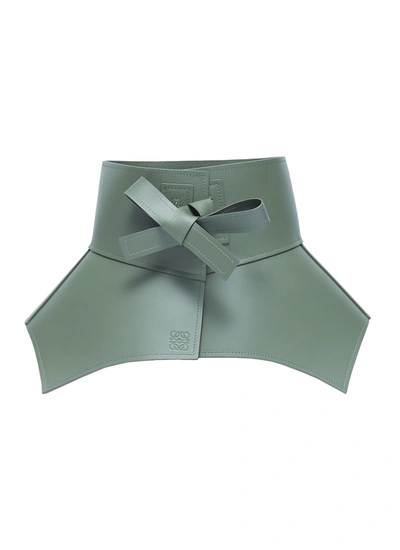 Loewe 'obi' Leather Belt In Green
