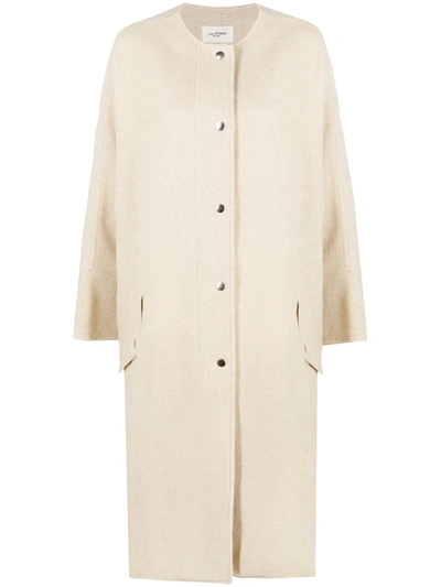 Isabel Marant Étoile Long Virgin Wool-blend Coat In Neutrals