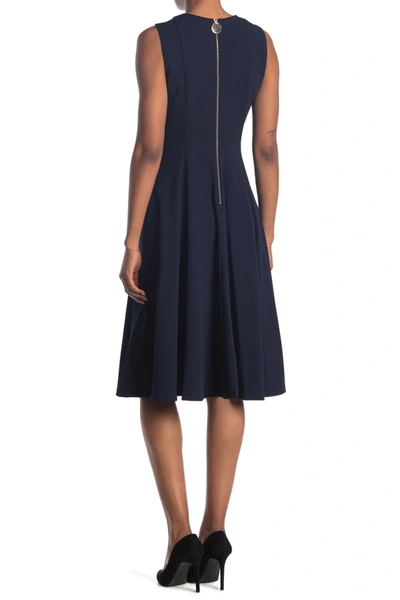 Calvin Klein Plus Size Fit & Flare Midi Dress In Indigo