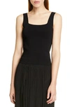 Vince Square Neck Sweater Tank In Black