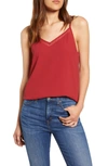 1.state Chiffon Inset Camisole In Mineral Red