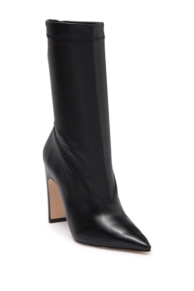 Schutz Carissa Pointed Toe Leather Boot In Black