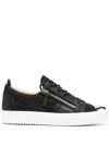 Giuseppe Zanotti Frankie Crocodile-effect Sneakers In Black