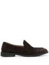 ALBERTO FASCIANI SLIP-ON ALMOND-TOE LOAFERS