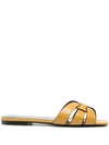 Saint Laurent Nu Pieds 05 Tribute Leather Mules In Green