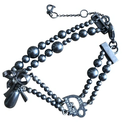 Pre-owned Dior Oblique Silver Pearls Bracelet