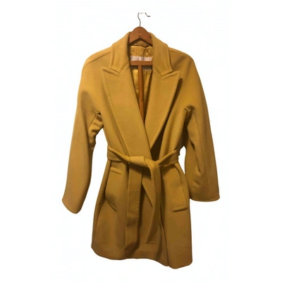 Pre-owned Max Mara Cashmere Coat In Yellow