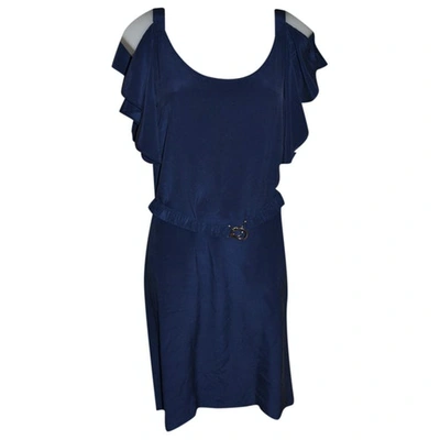Pre-owned Gerard Darel Silk Mid-length Dress In Blue