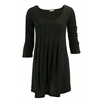 Pre-owned Miu Miu Wool Mid-length Dress In Black