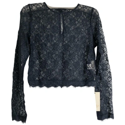 Pre-owned Candela Lace Blouse In Navy