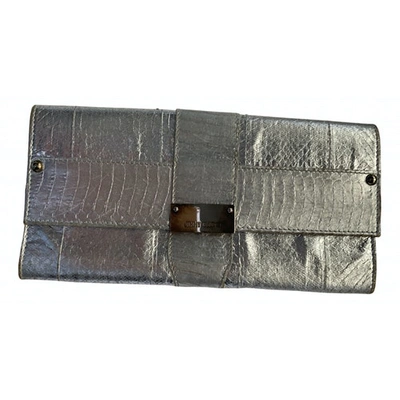 Pre-owned Jimmy Choo Silver Leather Wallet