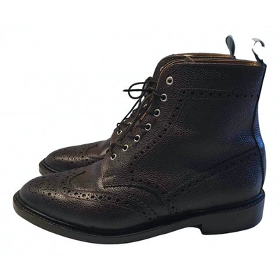 Pre-owned Thom Browne Brown Leather Boots