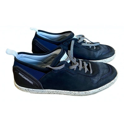 Pre-owned Hogan Cloth Low Trainers In Blue