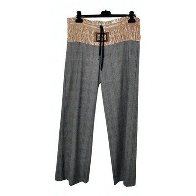 Pre-owned Stella Jean Wool Large Pants In Grey