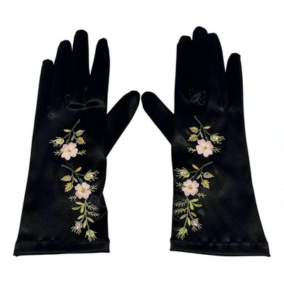 Pre-owned Gucci Black Silk Gloves