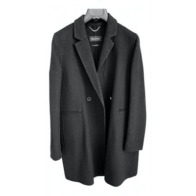 Pre-owned Massimo Dutti Wool Coat In Black