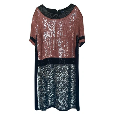Pre-owned French Connection Glitter Mini Dress In Metallic