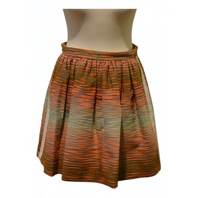 Pre-owned Msgm Mid-length Skirt In Orange