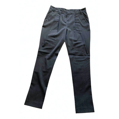 Pre-owned Patrizia Pepe Wool Trousers In Grey