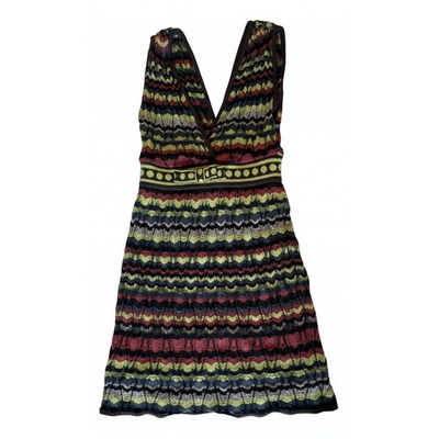 Pre-owned M Missoni Wool Mini Dress In Multicolour