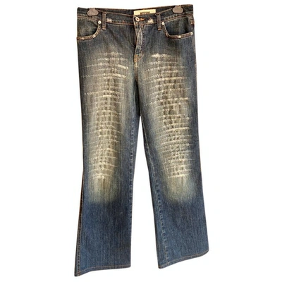 Pre-owned Moschino Blue Cotton - Elasthane Jeans