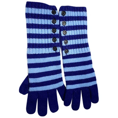 Pre-owned Burberry Cashmere Gloves In Blue