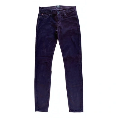 Pre-owned Hudson Slim Jeans In Purple
