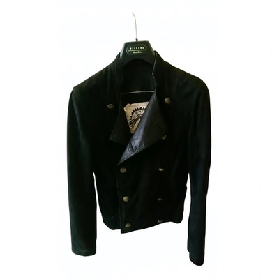 Pre-owned Swildens Leather Biker Jacket In Black