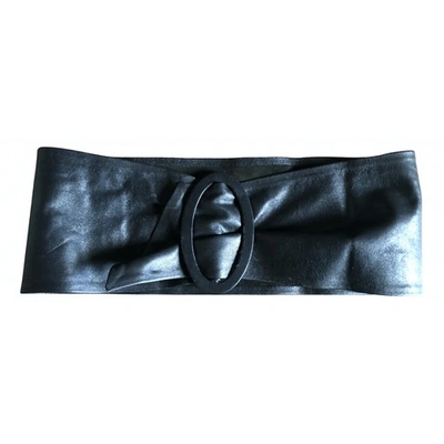 Pre-owned Anna Molinari Leather Belt In Black
