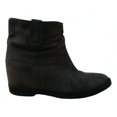 Pre-owned Via Roma Xv Ankle Boots In Grey