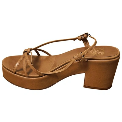 Pre-owned Pedro Garcia Leather Sandals In Camel