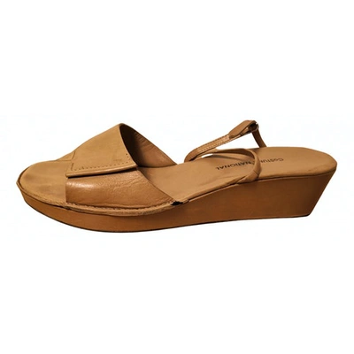 Pre-owned Costume National Leather Sandals In Camel
