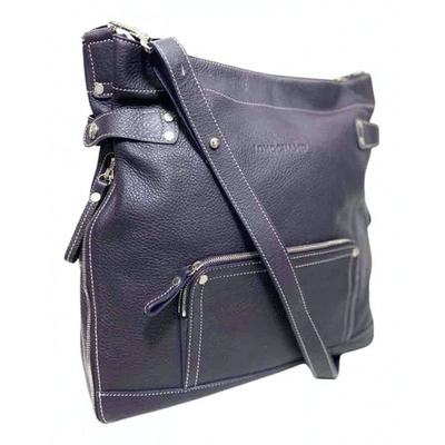 Pre-owned Longchamp Légende Purple Leather Handbag