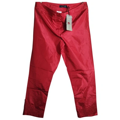 Pre-owned Ermanno Scervino Silk Straight Pants In Red