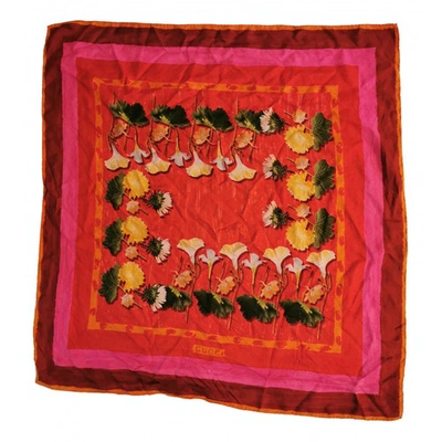 Pre-owned Gucci Silk Handkerchief In Red