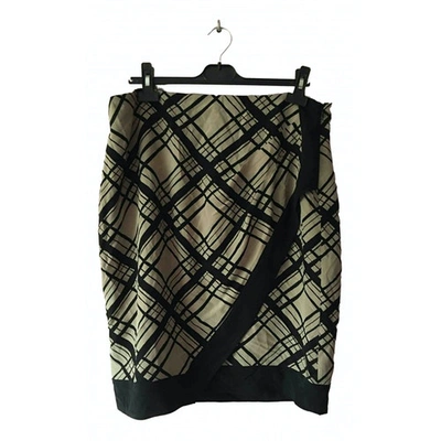 Pre-owned Hobbs Silk Mid-length Skirt In Beige