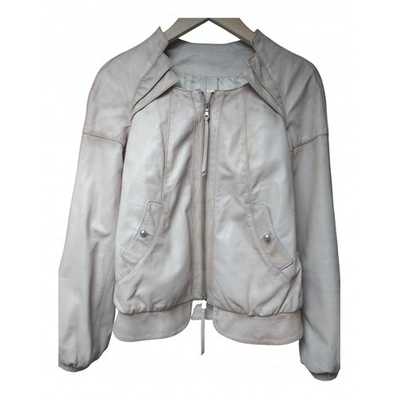 Pre-owned Patrizia Pepe Leather Biker Jacket In Pink