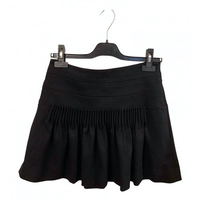 Pre-owned Diane Von Furstenberg Wool Mini Skirt In Black