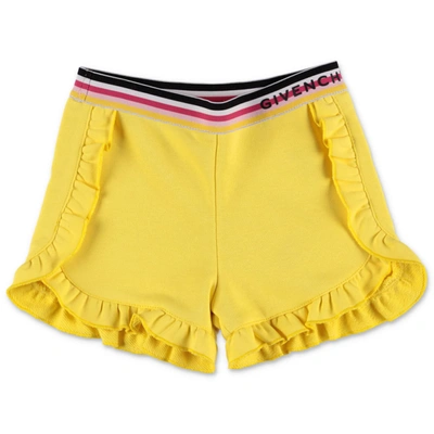 Givenchy Babies' Elasticated Ruffled Shorts In Yellow