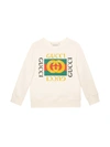Gucci Logo-print Sweatshirt In Bianco/verde/rosso