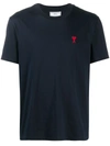 Ami Alexandre Mattiussi Logo-embroidered Short-sleeve T-shirt In Blue