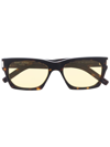 Saint Laurent Sl402 Square-frame Sunglasses In Brown
