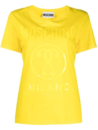 Moschino Question Mark Logo T-shirt In Gelb