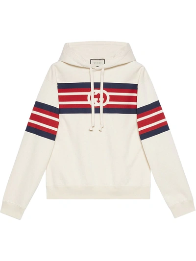 Gucci Washed Off-white Cotton Jersey Hoodie In Nude & Neutrals